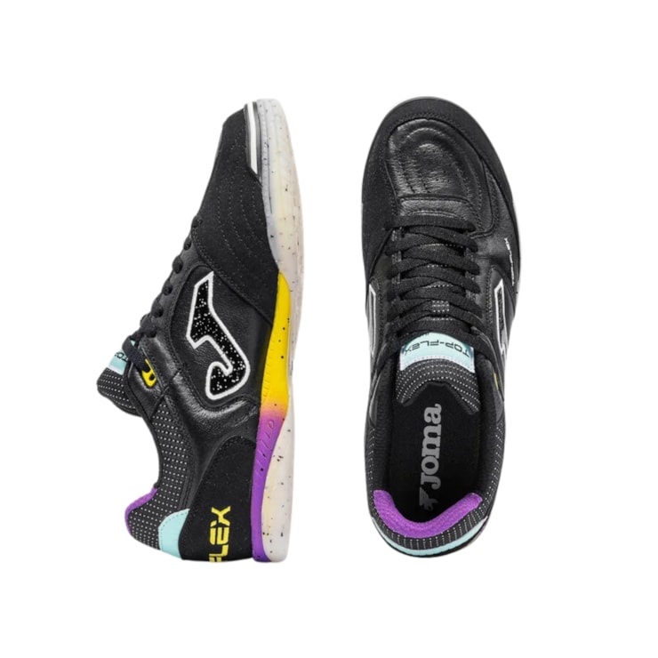 Chuteira Futsal Joma Top Flex Masculina - Preta/Roxa