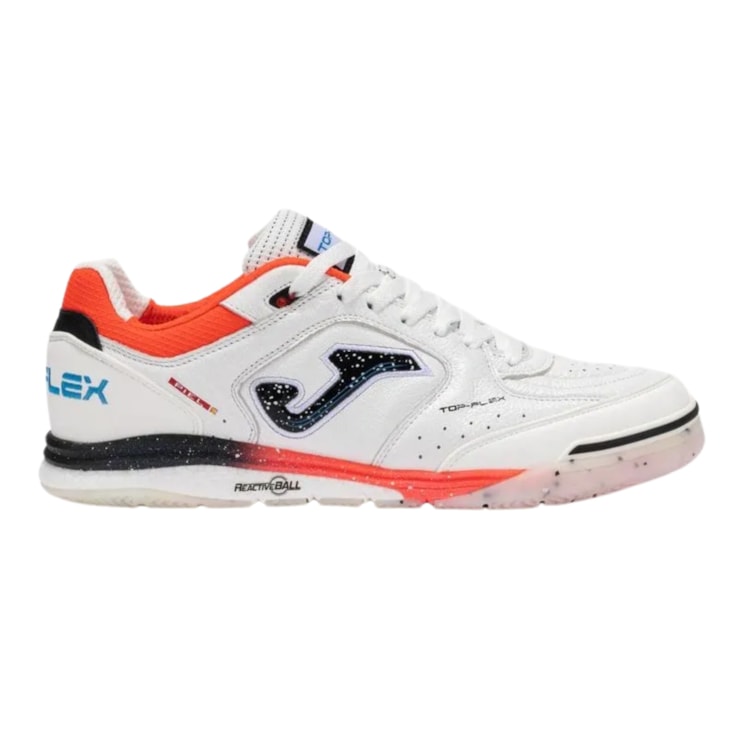 Chuteira Futsal Joma Top Flex Rebound Masculina - Branca/Coral
