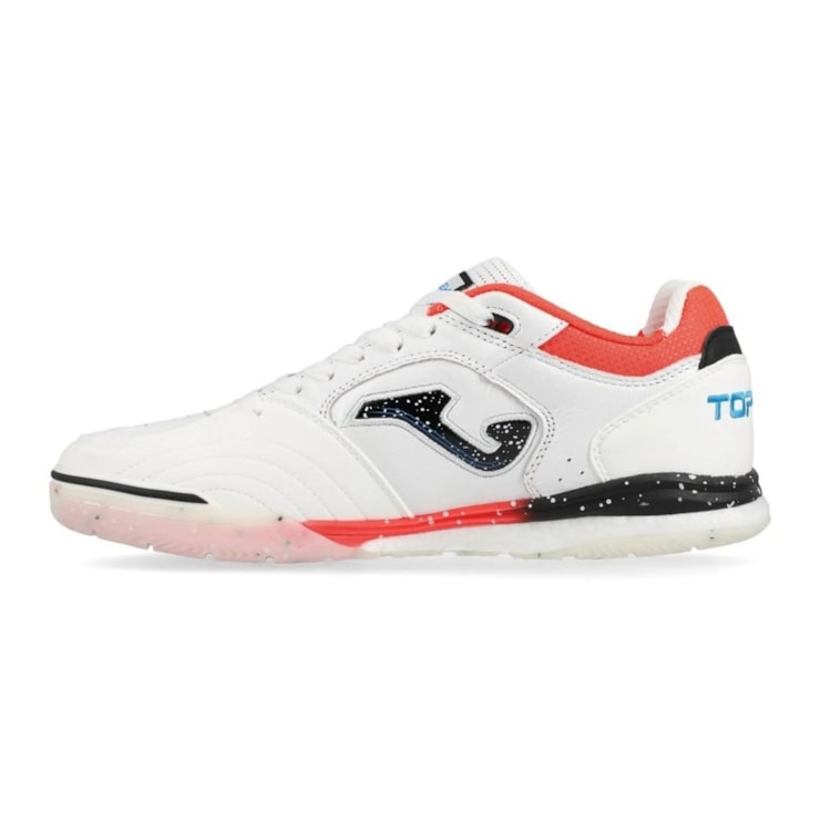 Chuteira Futsal Joma Top Flex Rebound Masculina - Branca/Coral