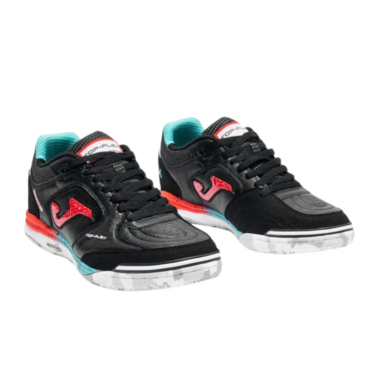 Chuteira Futsal Joma Top Flex Rebound Masculina - Preta/Vermelha