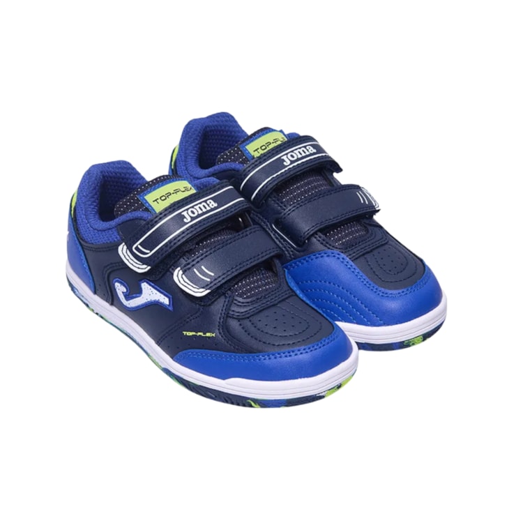 Chuteira Futsal Joma Top Flex Velcro Infantil - Azul