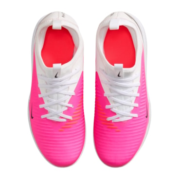 Chuteira Futsal Nike Phantom 6 Academy Low Infantil - Rosa/Branca