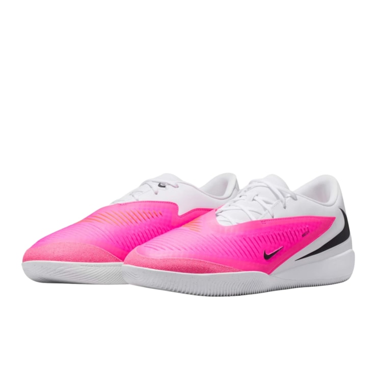 Chuteira Futsal Nike Phantom 6 Academy Low Masculina - Branca/Rosa