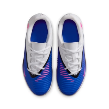 Chuteira Futsal Nike Phantom 6 Club Low Infantil - Azul/Branca