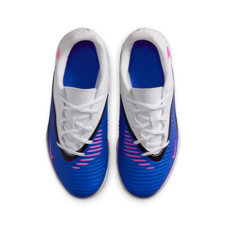 Chuteira Futsal Nike Phantom 6 Club Low Infantil - Azul/Branca