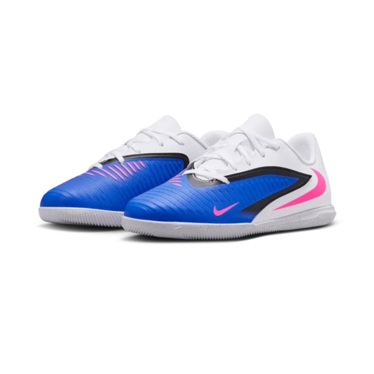 Chuteira Futsal Nike Phantom 6 Club Low Infantil - Azul/Branca