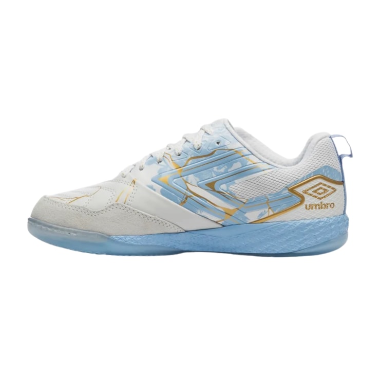 Chuteira Futsal Umbro Pro 5 Bump Kintsugi Unissex - Branca/Azul