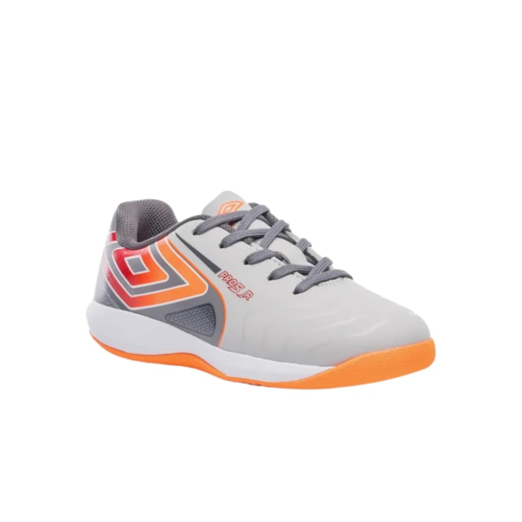 Chuteira Futsal Umbro Pro 5 Infantil - Grafite/Laranja
