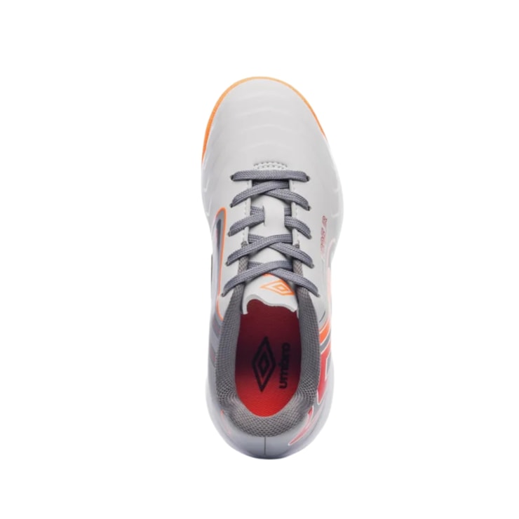 Chuteira Futsal Umbro Pro 5 Infantil - Grafite/Laranja