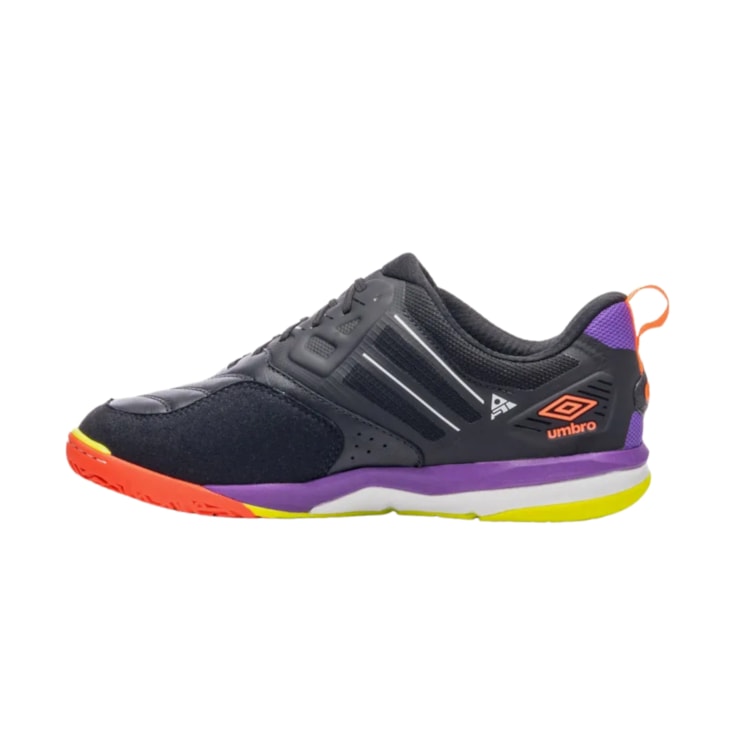 Chuteira Futsal Umbro Pro 5 Stable Masculina - Preta/Laranja