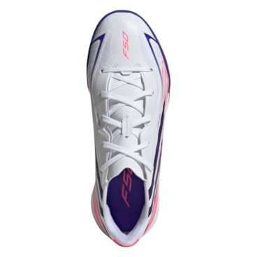 Chuteira Society Adidas F50 Hyperfast League Infantil - Branca