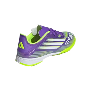 Chuteira Society Adidas F50 League Infantil - Roxa/Verde