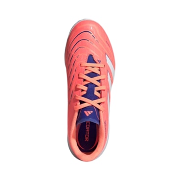 Chuteira Society Adidas Predator League Turf Infantil - Laranja