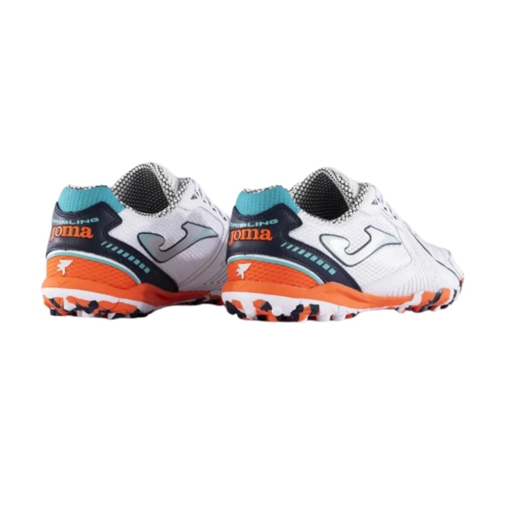 Chuteira Society Joma Dribling Masculina - Branca/Laranja