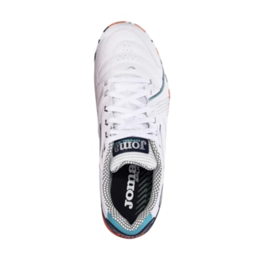 Chuteira Society Joma Dribling Masculina - Branca/Laranja