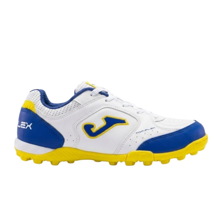 Chuteira Society Joma Top Flex Infantil - Branco/Azul