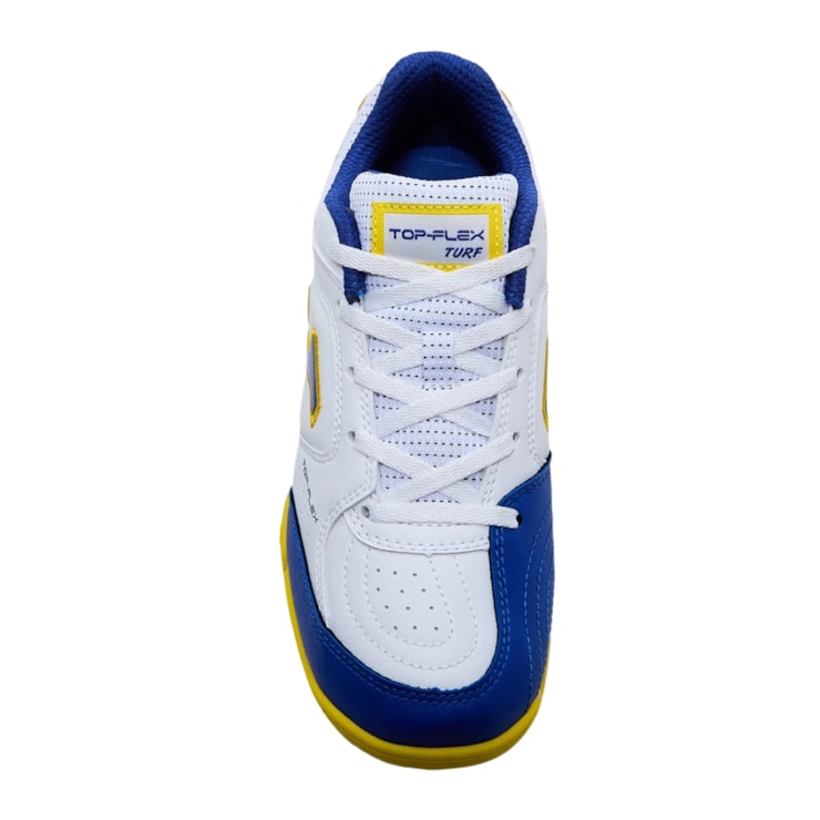 Chuteira Society Joma Top Flex Infantil - Branco/Azul