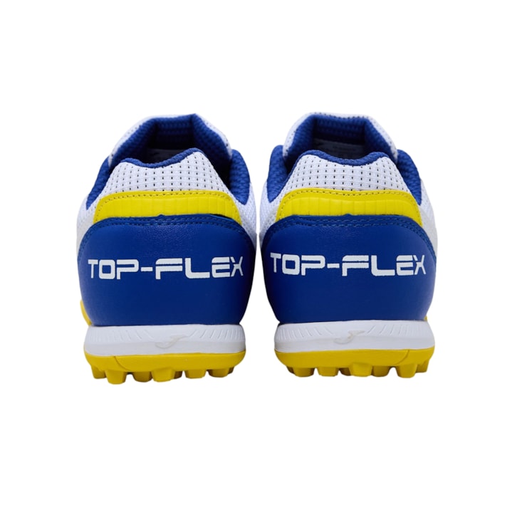 Chuteira Society Joma Top Flex Infantil - Branco/Azul