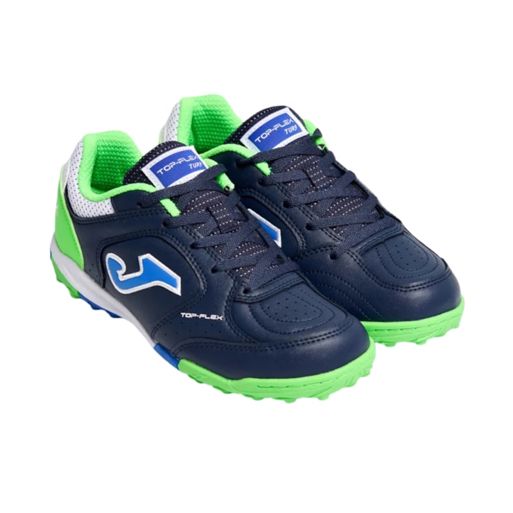 Chuteira Society Joma Top Flex Jr Infantil - Marinho/Verde