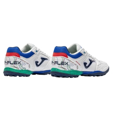 Chuteira Society Joma Top Flex Masculina - Branca/Azul