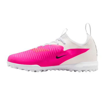 Chuteira Society Nike Phantom 6 Academy Low Infantil - Rosa/Branca
