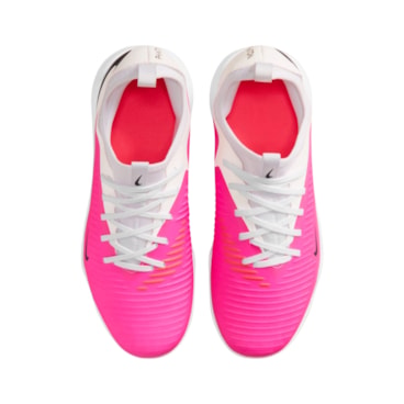 Chuteira Society Nike Phantom 6 Academy Low Infantil - Rosa/Branca