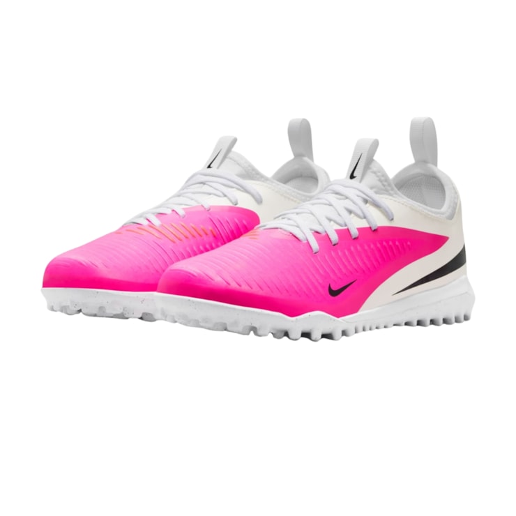 Chuteira Society Nike Phantom 6 Academy Low Infantil - Rosa/Branca