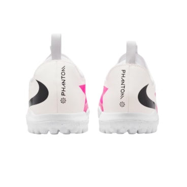Chuteira Society Nike Phantom 6 Academy Low Infantil - Rosa/Branca