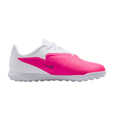 Chuteira Society Nike Phantom 6 Club Low Infantil - Rosa/Branca
