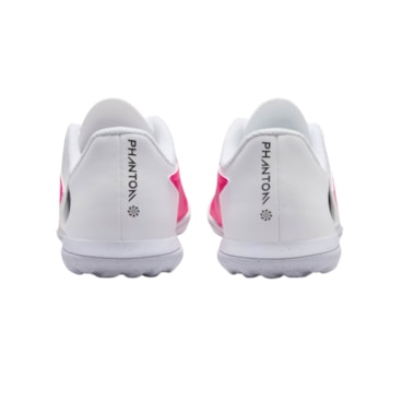 Chuteira Society Nike Phantom 6 Club Low Infantil - Rosa/Branca