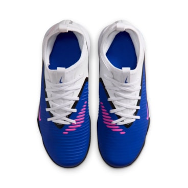Chuteira Society Nike Phantom 6 Low Academy Infantil - Azul/Branca
