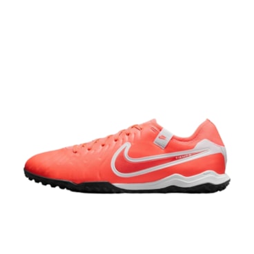 Chuteira Society Nike Tiempo Legend 10 Pro TF Masculina - Vermelha/Branca