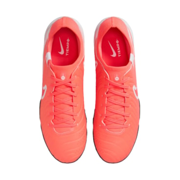 Chuteira Society Nike Tiempo Legend 10 Pro TF Masculina - Vermelha/Branca