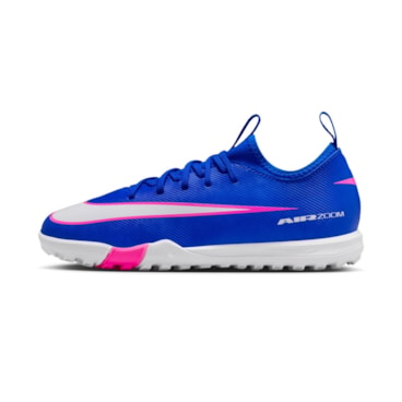 Chuteira Society Nike Zoom Vapor 16 Academy Low Infantil - Azul