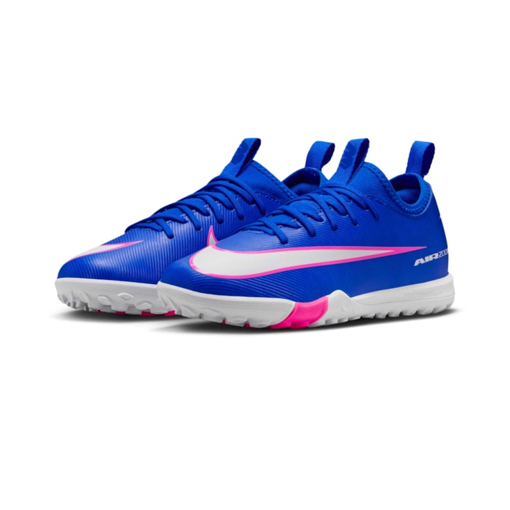 Chuteira Society Nike Zoom Vapor 16 Academy Low Infantil - Azul