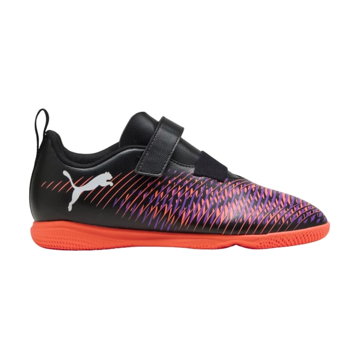Chuteira Society Puma Com Velcro Future 8 Play Neymar Infantil - Preta/Roxa