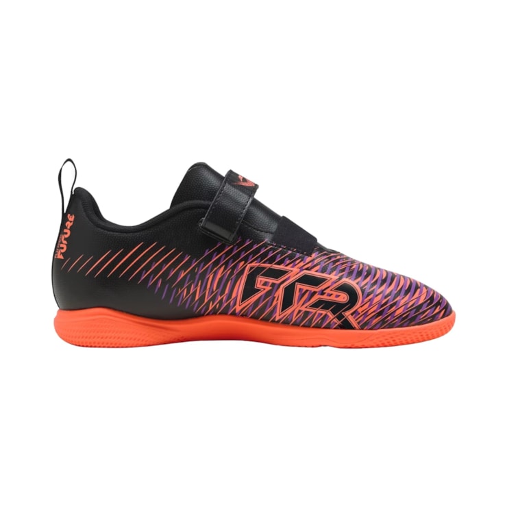 Chuteira Society Puma Com Velcro Future 8 Play Neymar Infantil - Preta/Roxa