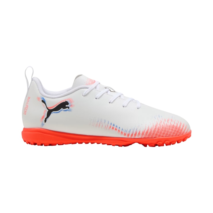 Chuteira Society Puma Future 8 Play TT Infantil - Branca/Coral