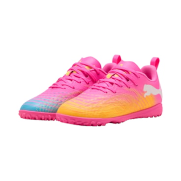 Chuteira Society Puma Future 9 Play TT Infantil - Rosa