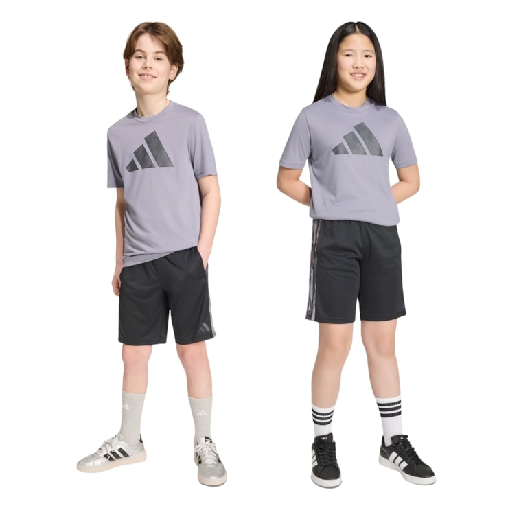 Conjunto Adidas Sport Seasonals Camo Infantil - Cinza