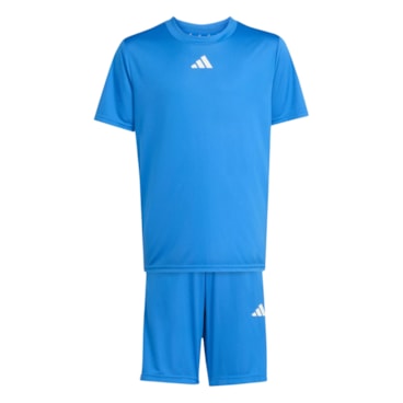 Conjunto Adidas Train Essentials Infantil - Azul