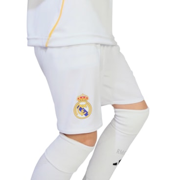 Conjunto Real Madrid I 25/26 Adidas Mini Infantil - Branco