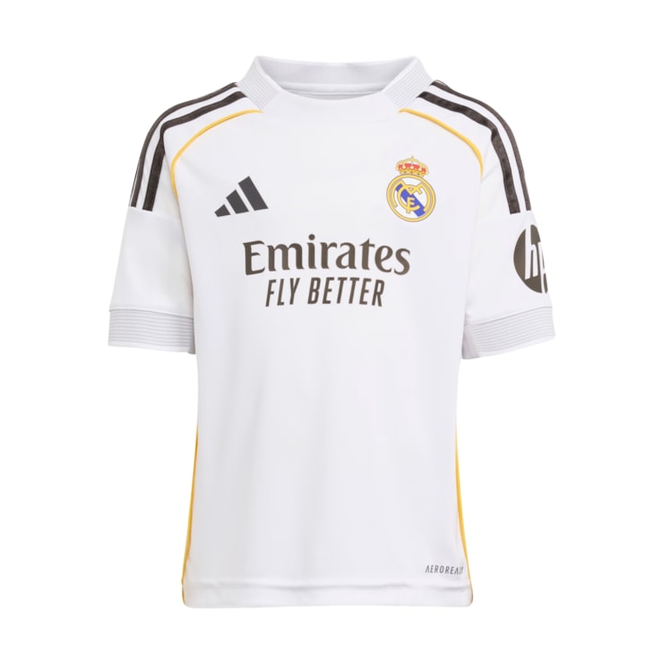 Conjunto Real Madrid I 25/26 Adidas Mini Infantil - Branco