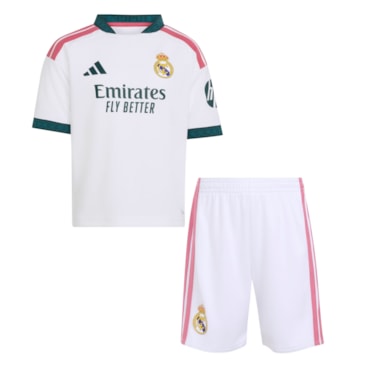 Conjunto Real Madrid I 26/27 Adidas Infantil - Branco