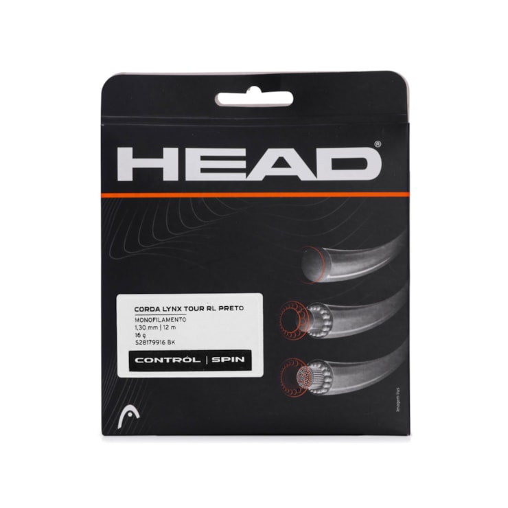 Corda De Raquete Encor Head Lynx Tour 16 Unissex - Preta