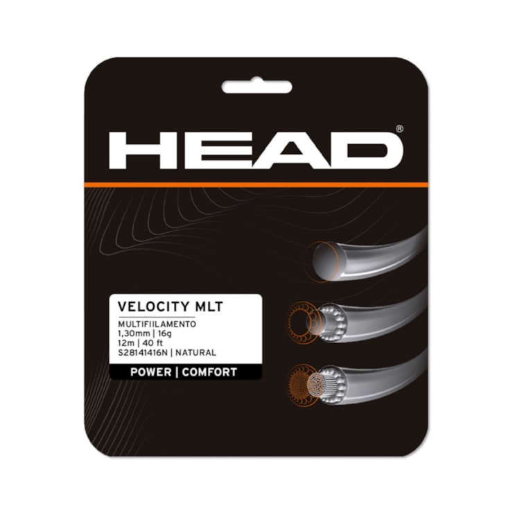 Corda Para Raquete Encor Head Velocity Mlt 16 Unissex - Bege