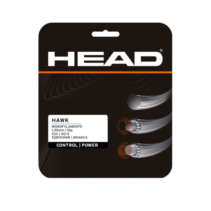 Corda Para Raquete Head Encor Set Hawk 16 Unissex - Branca