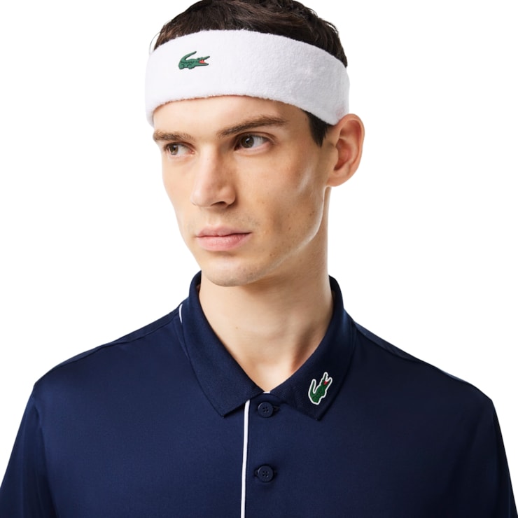 Faixa De Cabeça Lacoste Testeira Sport Masculina - Branca