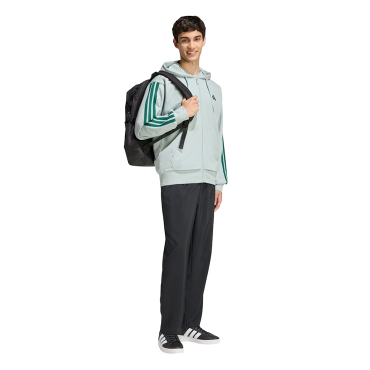 Jaqueta Adidas com Capuz Essentials Masculino - Cinza/Verde