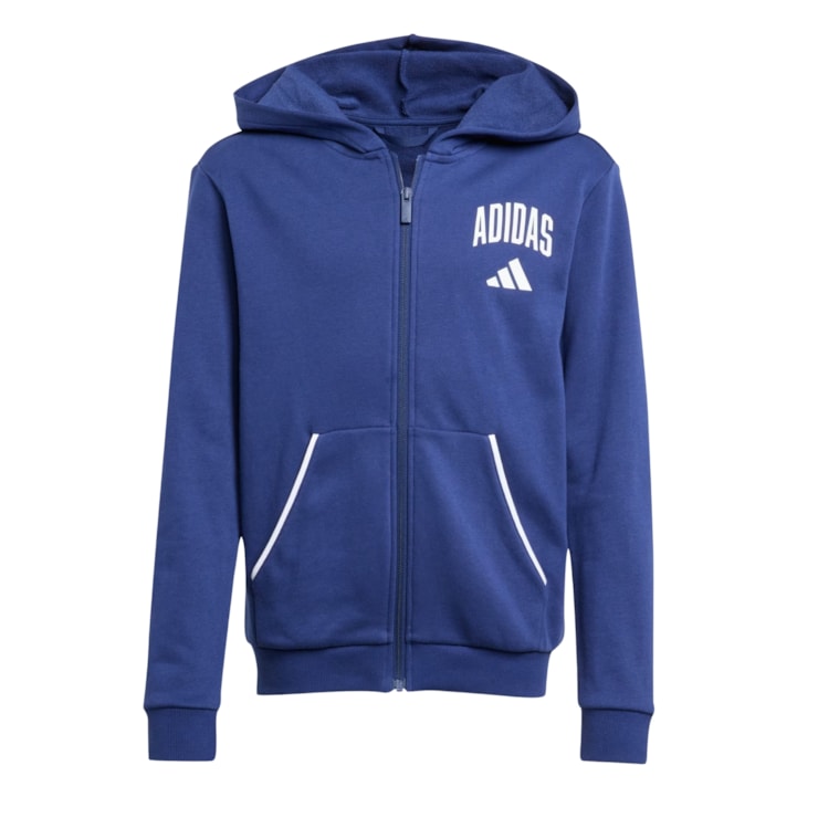 Jaqueta Adidas Moletom Collegiate Typography Infantil - Azul